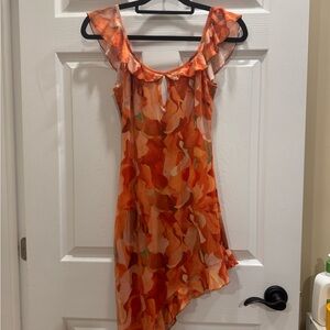 Vibrant Asymmetrical Orange Dress